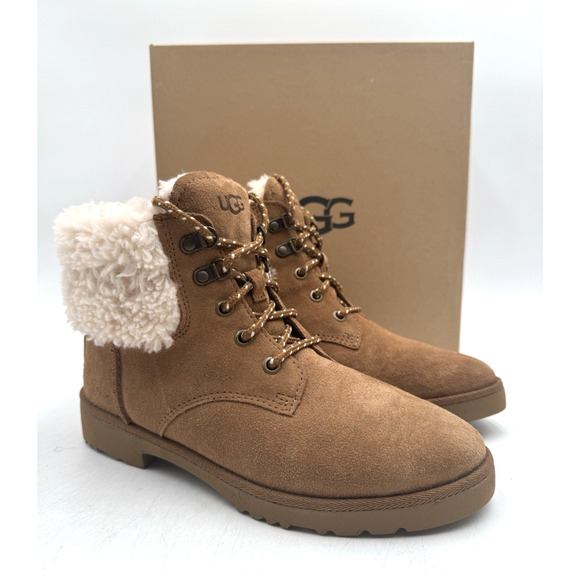 Ugg ROMELY HERITAGE LACE Women's NEW Boot Brown US Size 6 Medium NIB - Picture 1 of 11